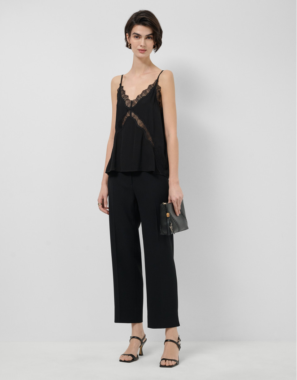 Black lace slip top - Woman - SS2026 | Roberto Verino