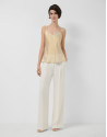 Gold shiny laminated fabric armhole top - Woman | Roberto Verino