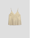 Gold shiny laminated fabric armhole top - Woman | Roberto Verino