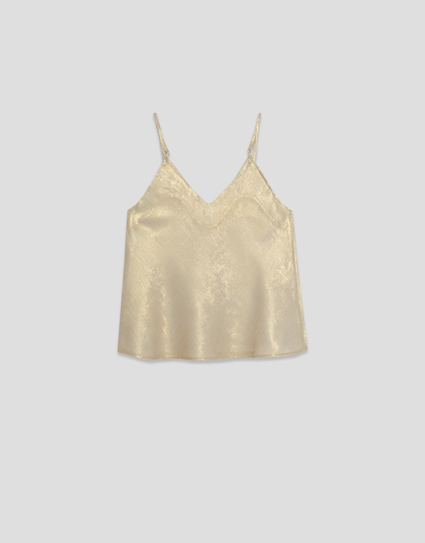 Top sisas tejido laminado brillo dorado - Mujer | Roberto Verino