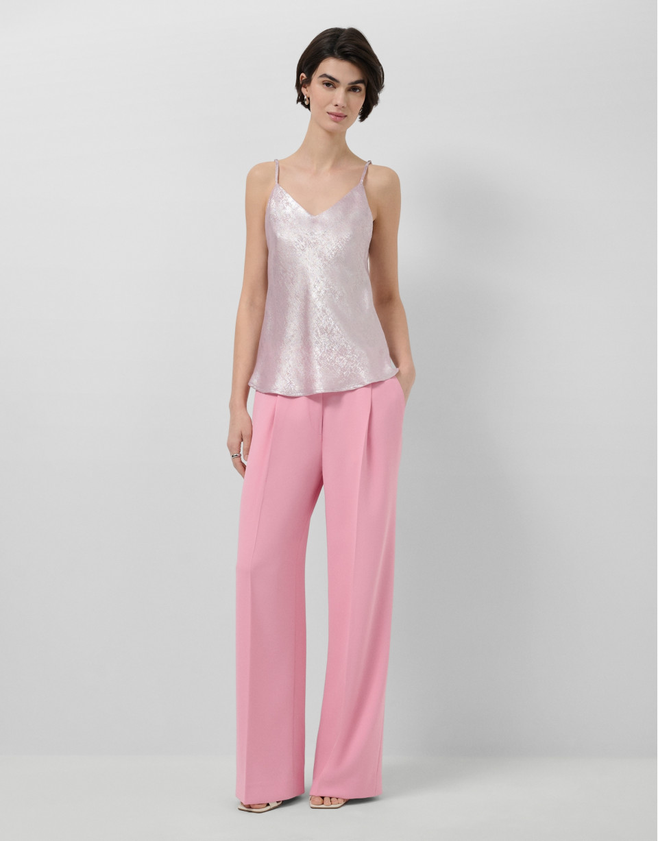 Pink shiny laminated fabric top - Woman | Roberto Verino