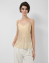 Gold shiny laminated fabric armhole top - Woman | Roberto Verino