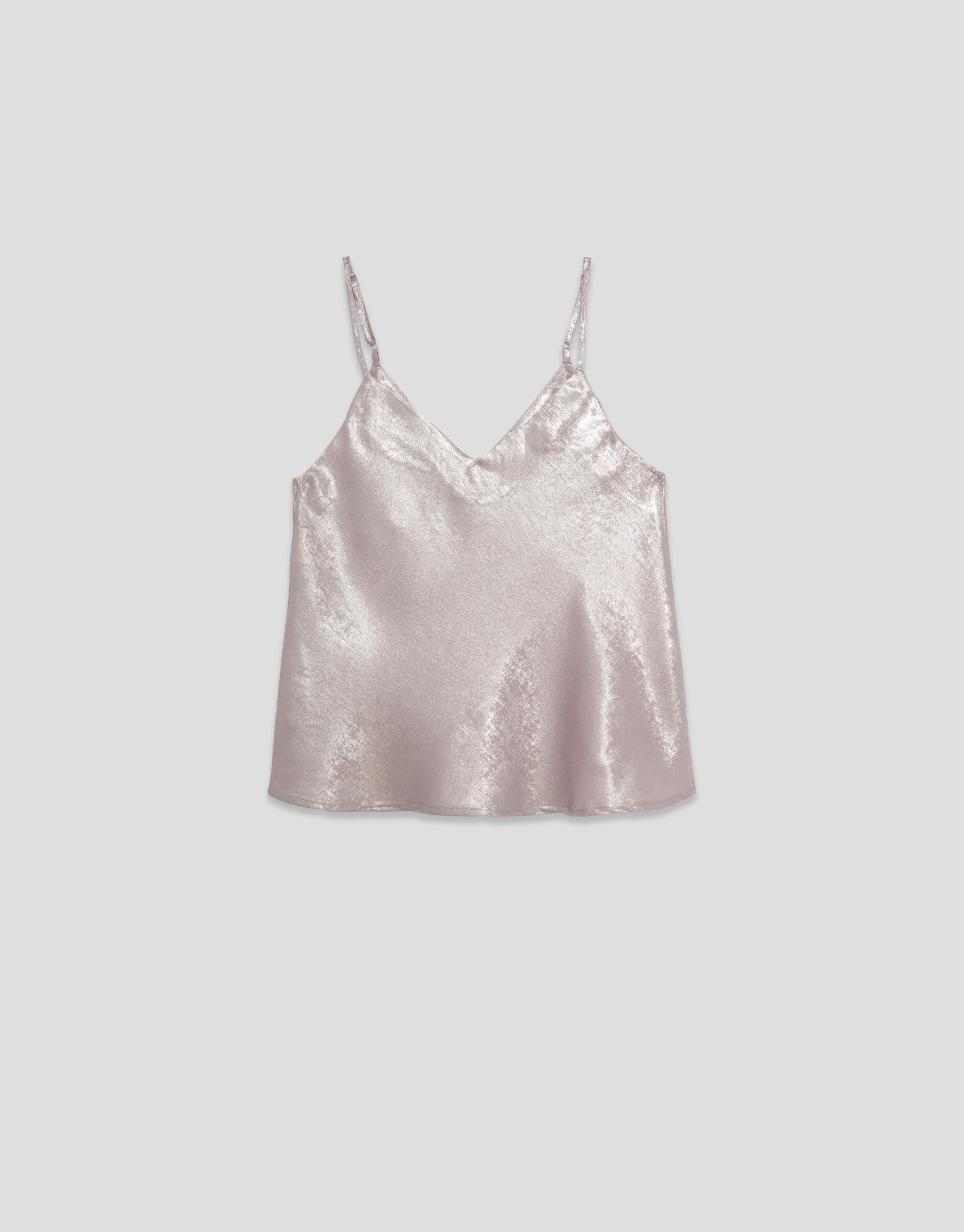 Top sisas tejido laminado brillo rosa - Mujer | Roberto Verino