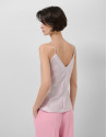 Top sisas tejido laminado brillo rosa - Mujer | Roberto Verino