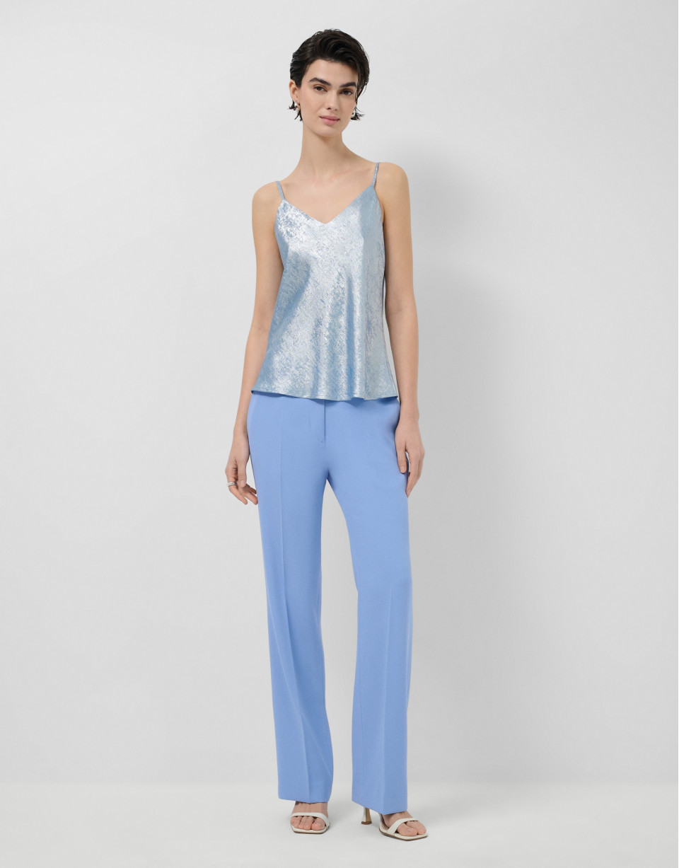 Light blue shiny laminated fabric top - Woman | Roberto Verino