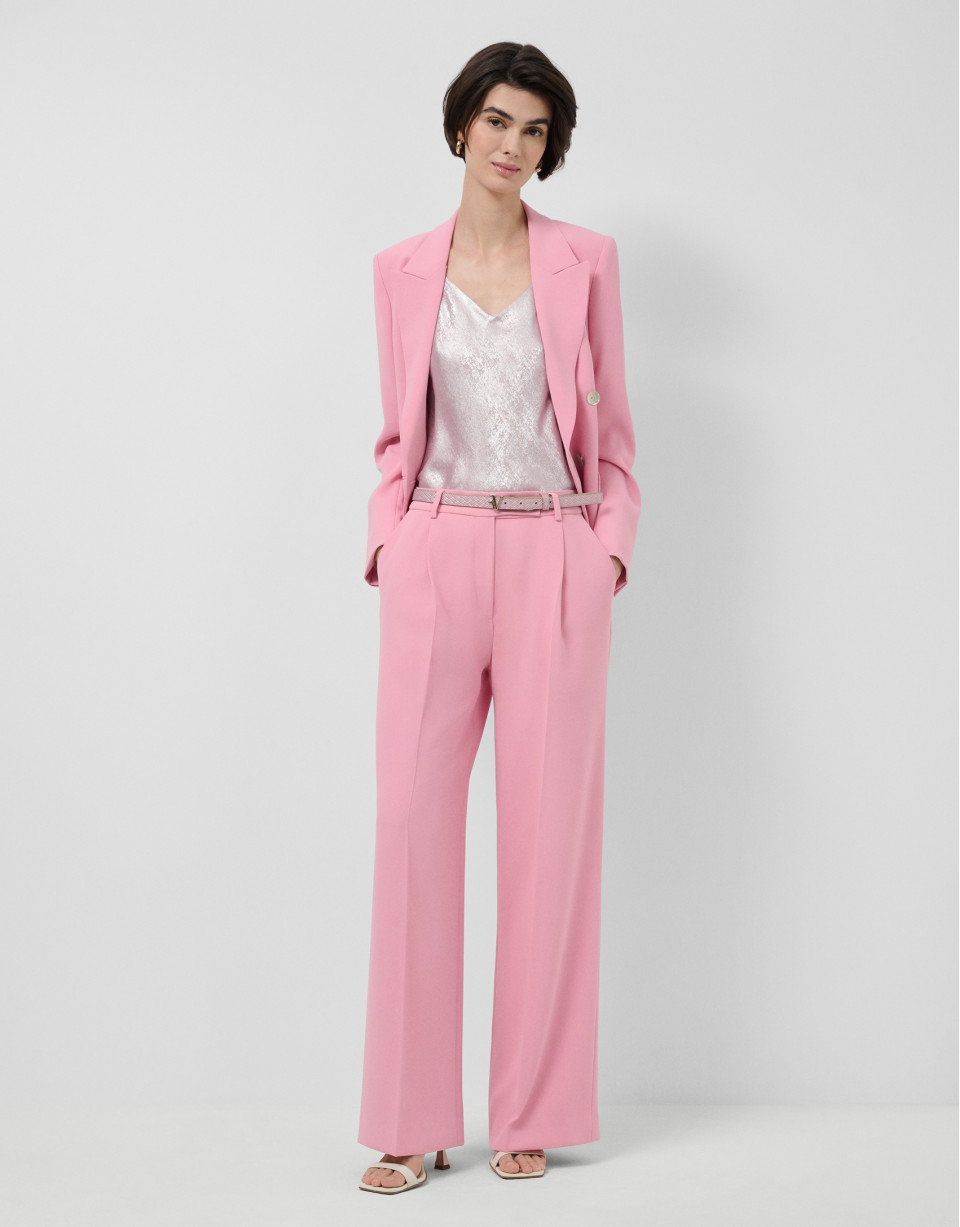 Pink shiny laminated fabric top - Woman | Roberto Verino