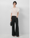 White ramie blouse with floral embroidery | Roberto Verino