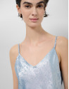 Light blue shiny laminated fabric top - Woman | Roberto Verino