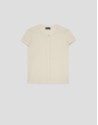 Short-sleeved blouse with camel ruffles - Woman | Roberto Verino