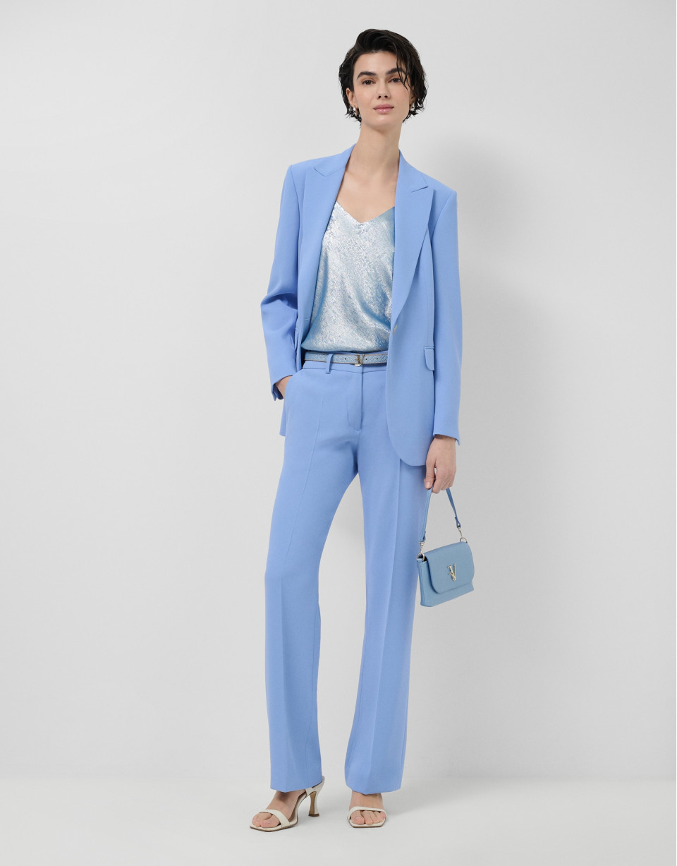 Light blue shiny laminated fabric top - Woman | Roberto Verino