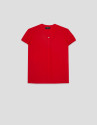 Red short-sleeved blouse with ruffles - Woman | Roberto Verino