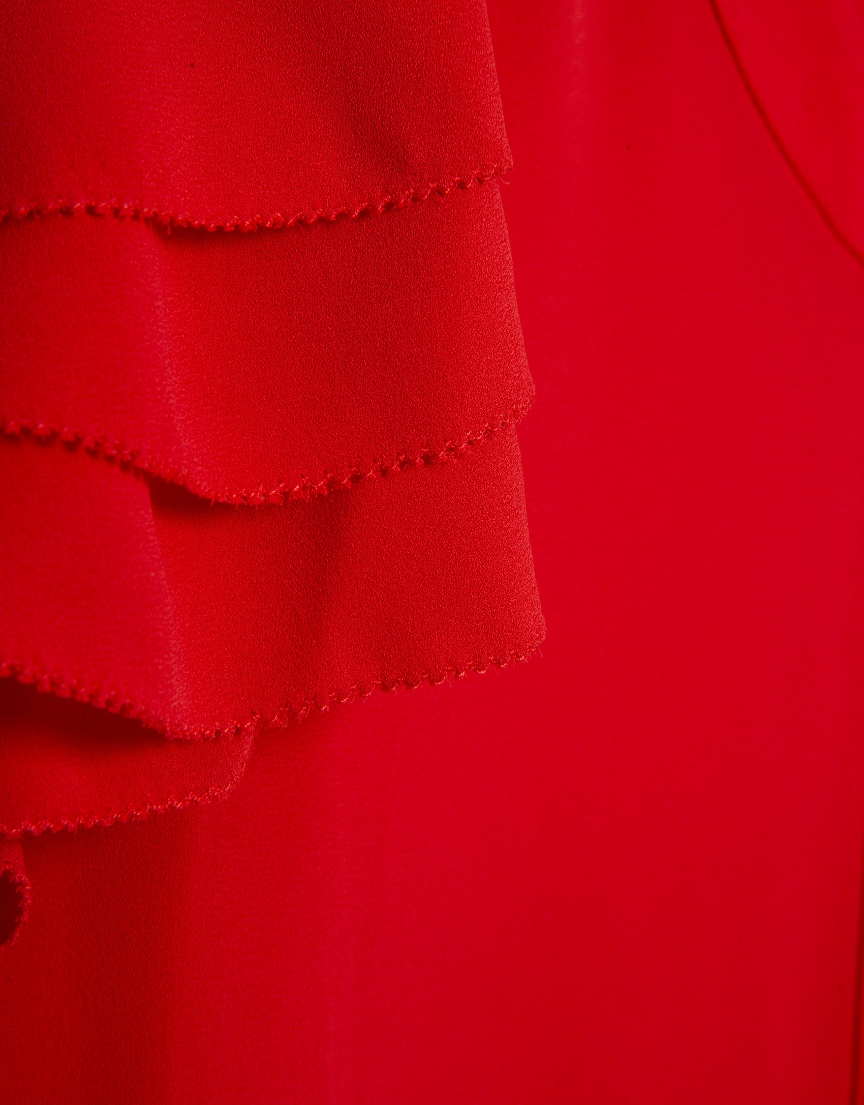 Red short-sleeved blouse with ruffles - Woman | Roberto Verino