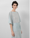 Blue printed crepe blouse - Woman - SS2026 | Roberto Verino