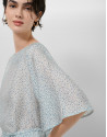 Blue printed crepe blouse - Woman - SS2026 | Roberto Verino