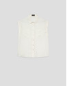 Blusa sin mangas y con bolsillos crudo - Mujer | Roberto Verino