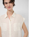 Blusa sin mangas y con bolsillos crudo - Mujer | Roberto Verino