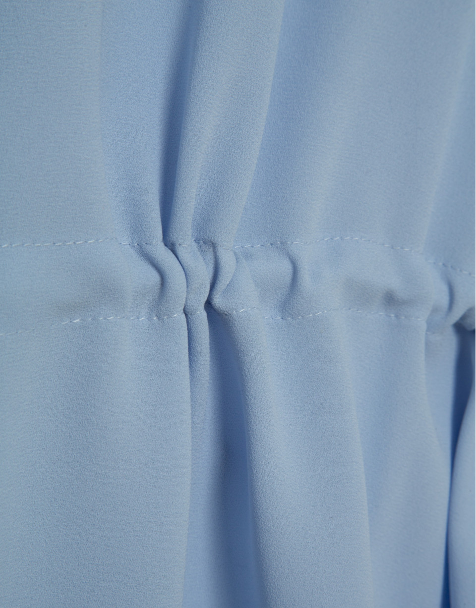 Light blue ruffled sleeve blouse with ... | Roberto Verino