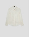 Long-sleeved blouse with rolled-up sleeves in... | Roberto Verino