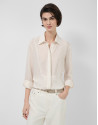 Long-sleeved blouse with rolled-up sleeves in... | Roberto Verino