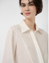 Long-sleeved blouse with rolled-up sleeves in... | Roberto Verino
