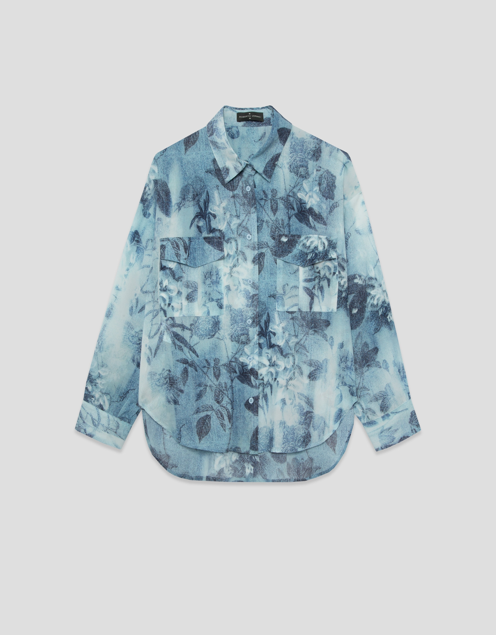 Blusa oversize crepé estampado floral tonos ... | Roberto Verino
