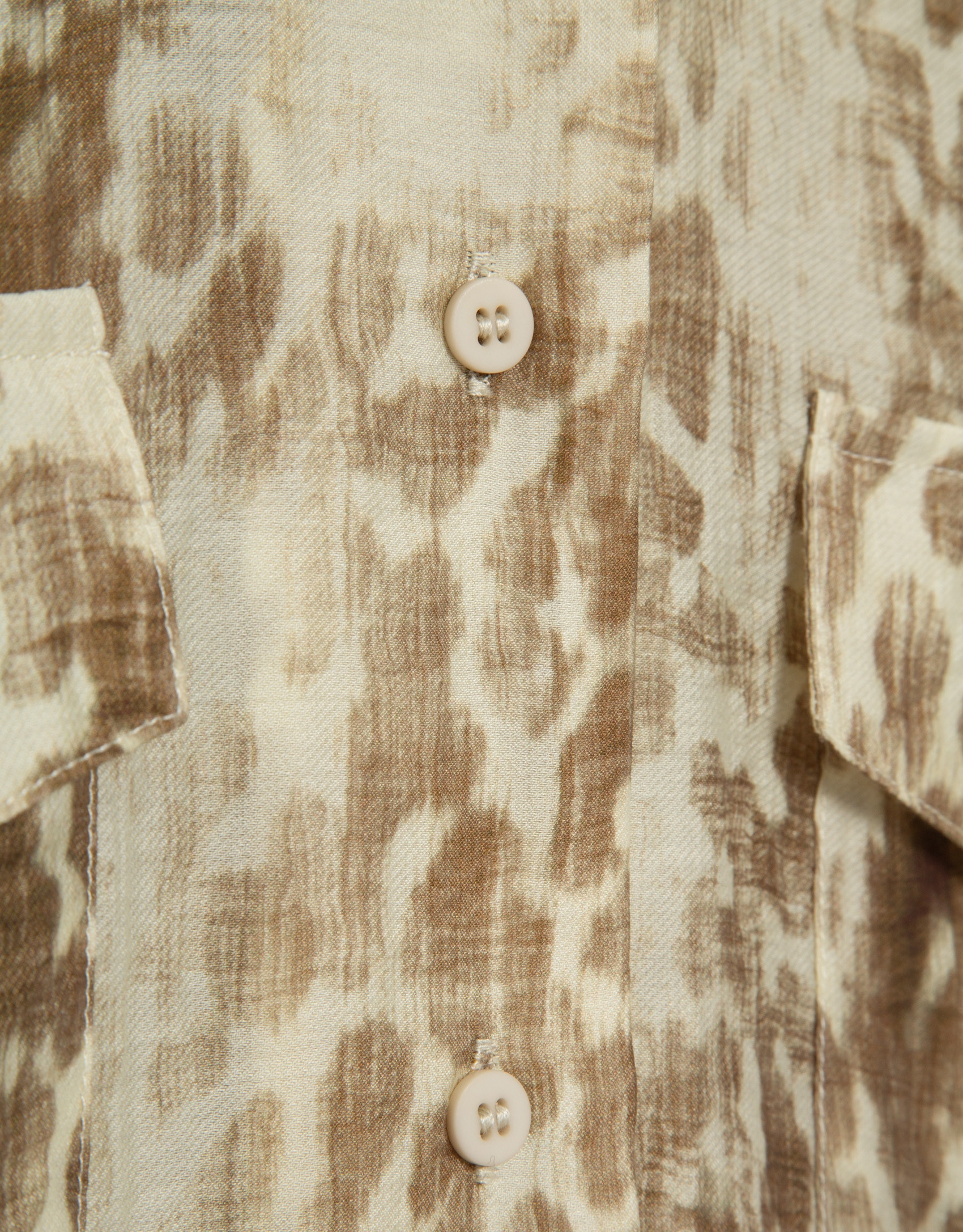 Blusa oversize crepé estampado tonos beige | Roberto Verino