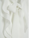Ecru chiffon blouse with ruffles on the front | Roberto Verino