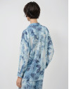 Oversized blue floral print crepe blouse | Roberto Verino
