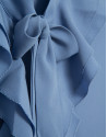 Blue chiffon blouse with ruffles on the front | Roberto Verino