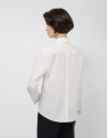 White cotton dress shirt with smocking - Woman | Roberto Verino