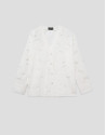 Blusa oversize devoré blanco con estampado ... | Roberto Verino