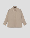 Camisa oversize cámel con tira de encaje | Roberto Verino