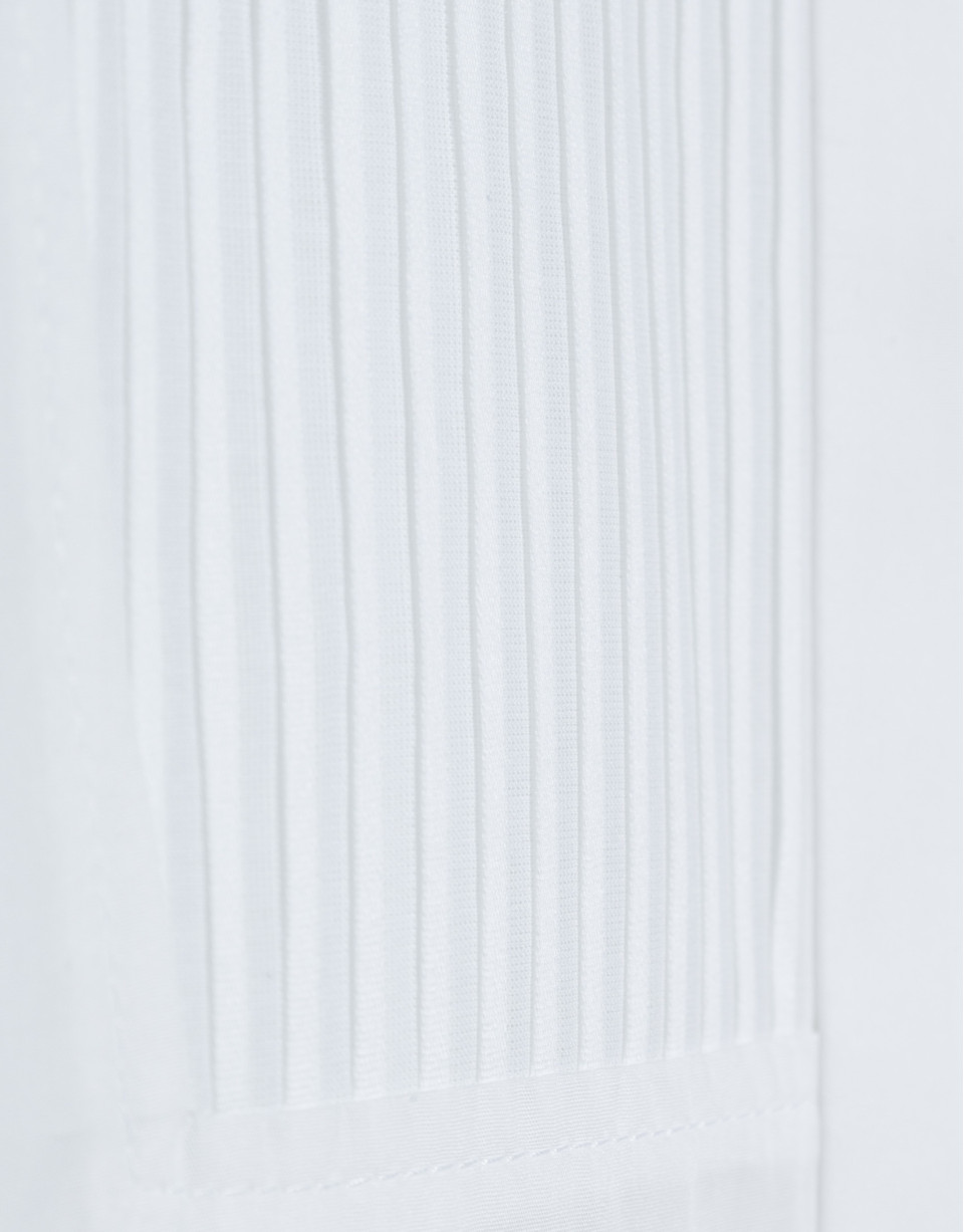 White cotton dress shirt with smocking - Woman | Roberto Verino