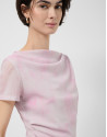 Pink tulle short-sleeved T-shirt - Woman | Roberto Verino