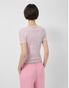 Camiseta manga corta tul rosa - Mujer - PV2026 | Roberto Verino