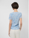 Light blue tulle short-sleeved T-shirt - Woman | Roberto Verino