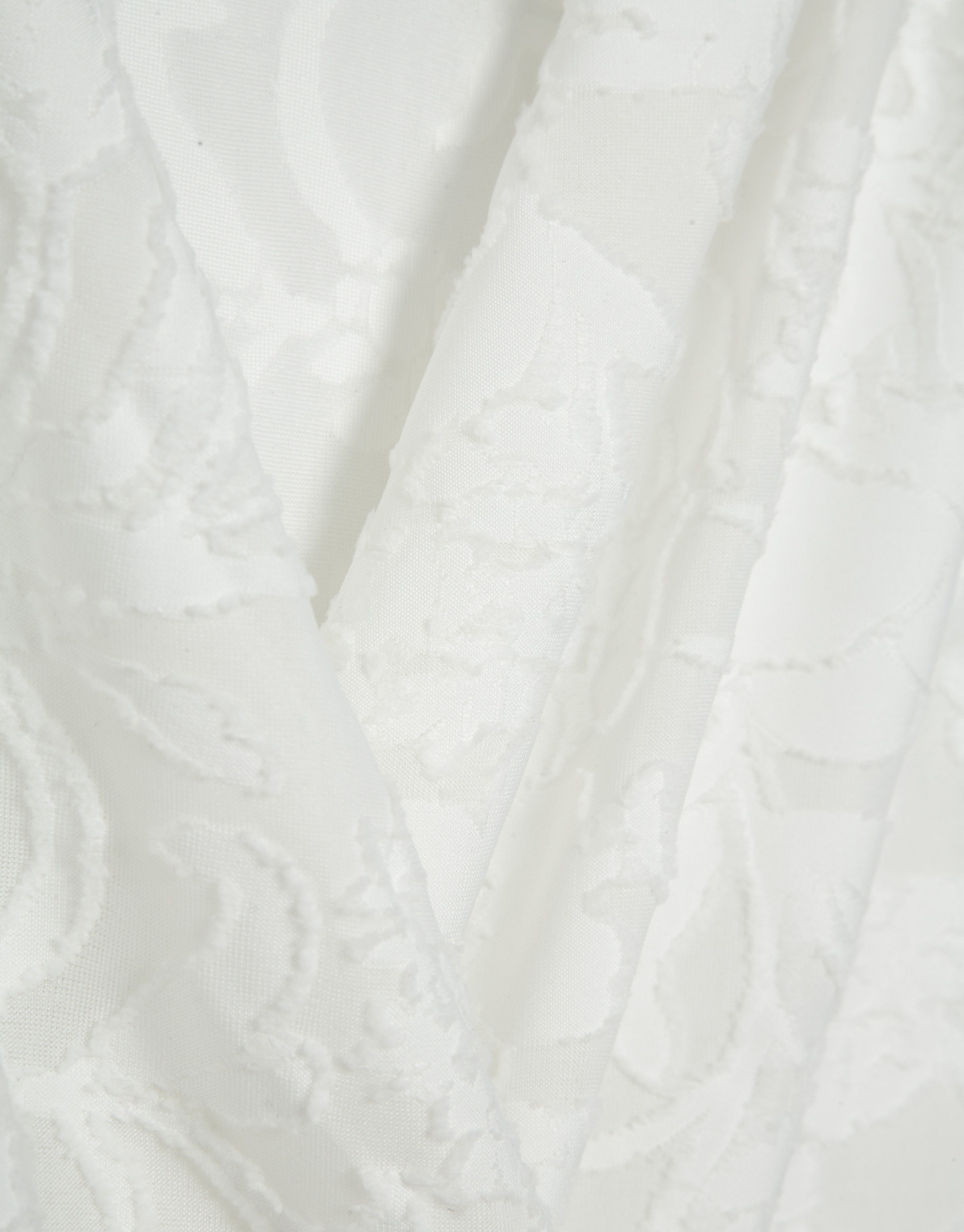 White devoré knit crossover sleeveless T-shirt | Roberto Verino