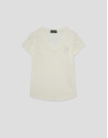 White lightweight cotton V-neck T-shirt - Woman | Roberto Verino