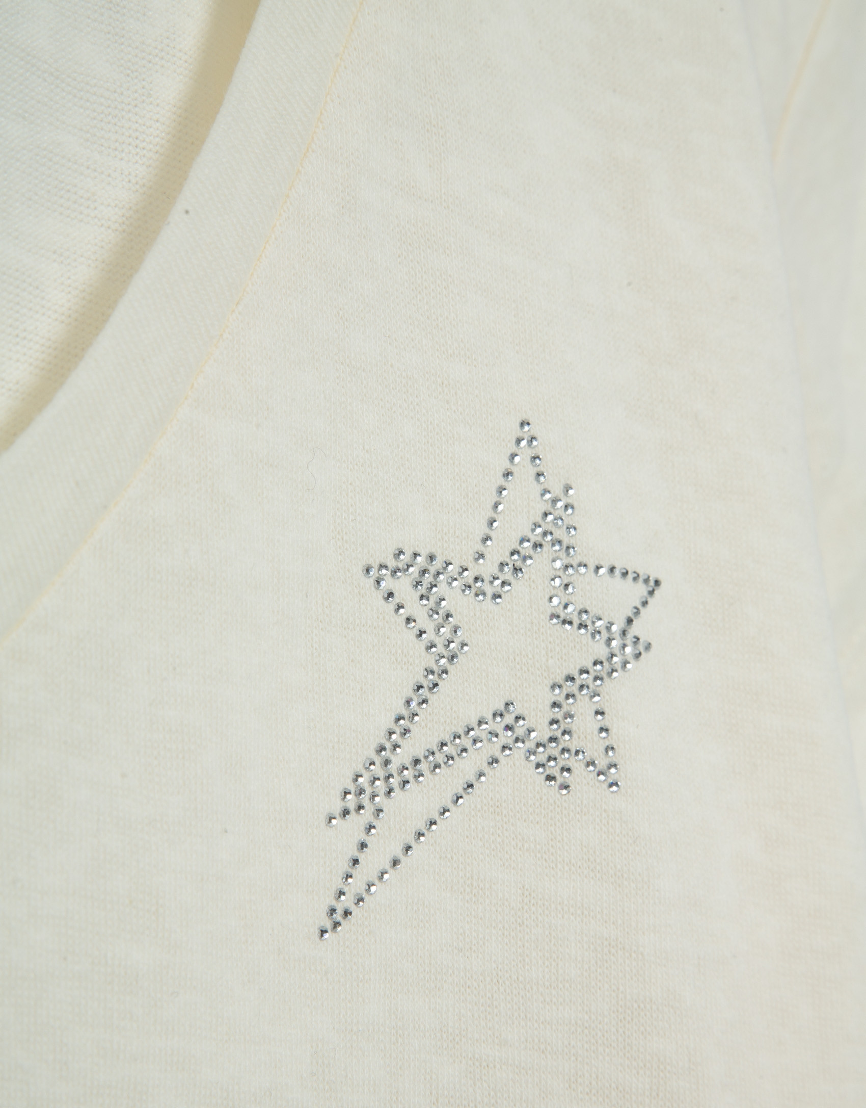 Camiseta cuello pico punto algodón ligero blanco | Roberto Verino