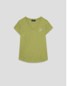 Camiseta cuello pico punto algodón ligero verde | Roberto Verino