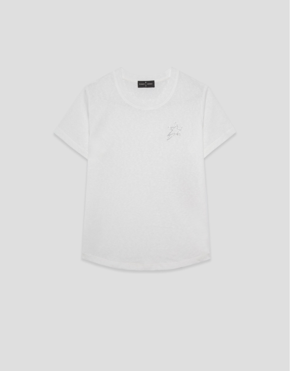 Camiseta cuello redondo punto algodón ligero... | Roberto Verino