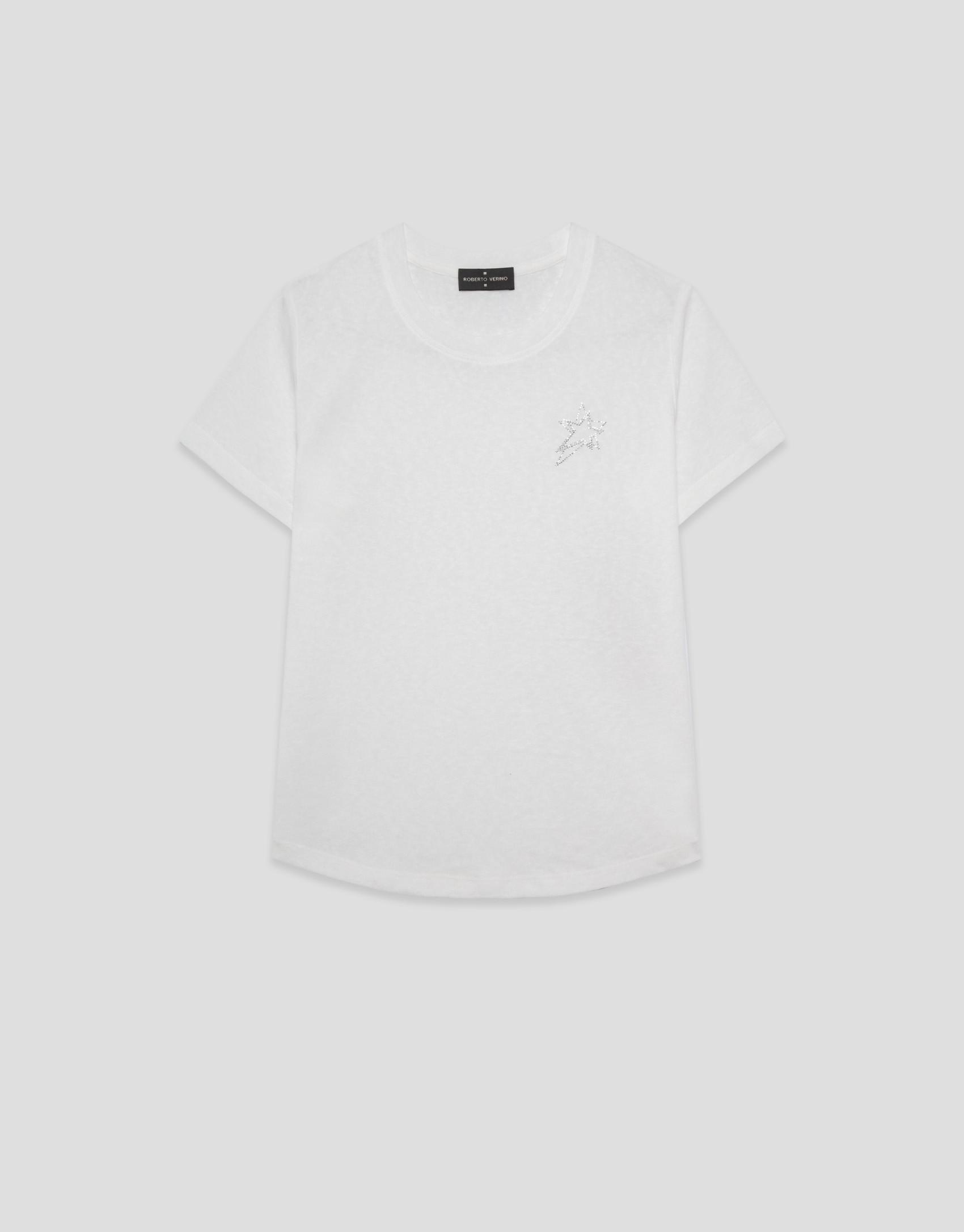 Lightweight cotton crew neck T-shirt in white | Roberto Verino