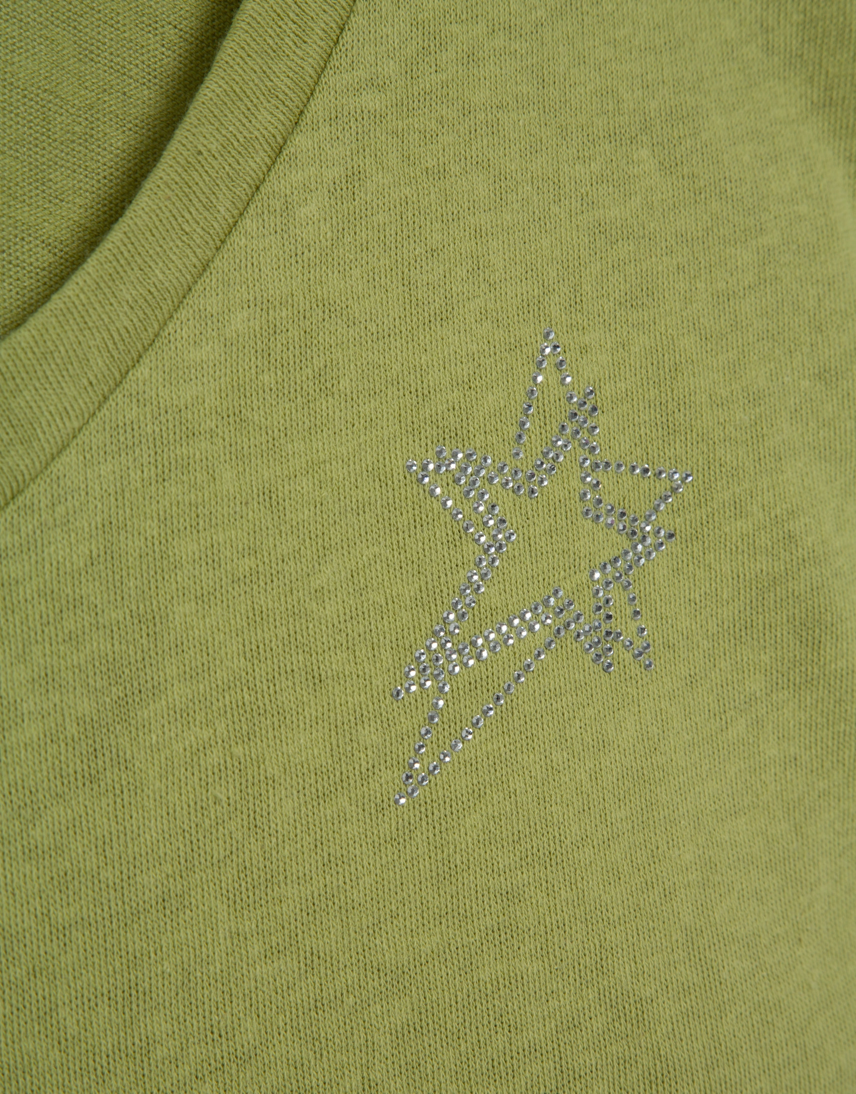 Lightweight cotton V-neck T-shirt in green | Roberto Verino
