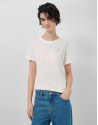 Lightweight cotton crew neck T-shirt in white | Roberto Verino
