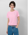 Lightweight cotton round neck T-shirt in pink | Roberto Verino