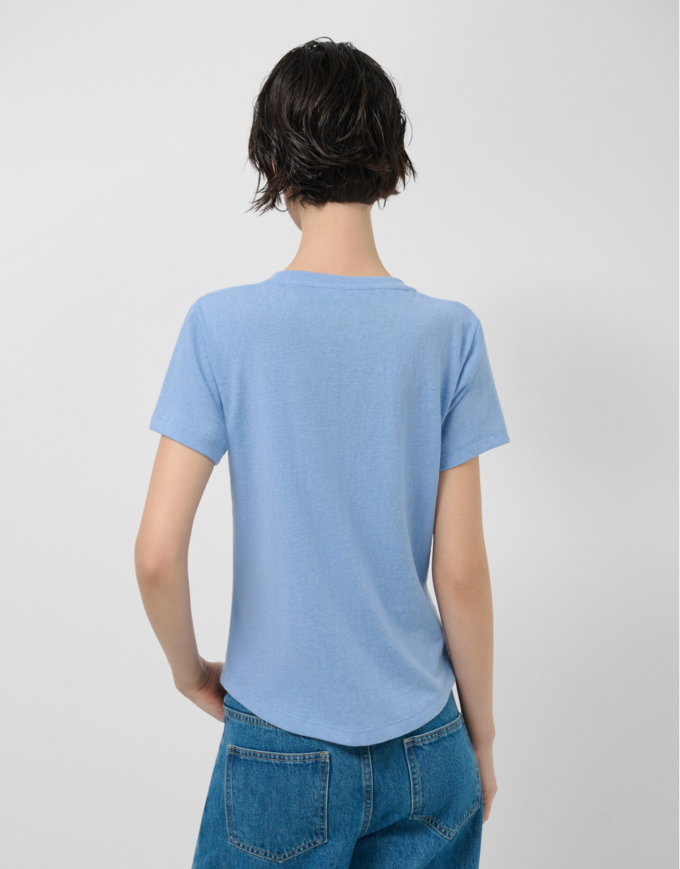Camiseta cuello redondo punto algodón ligero... | Roberto Verino