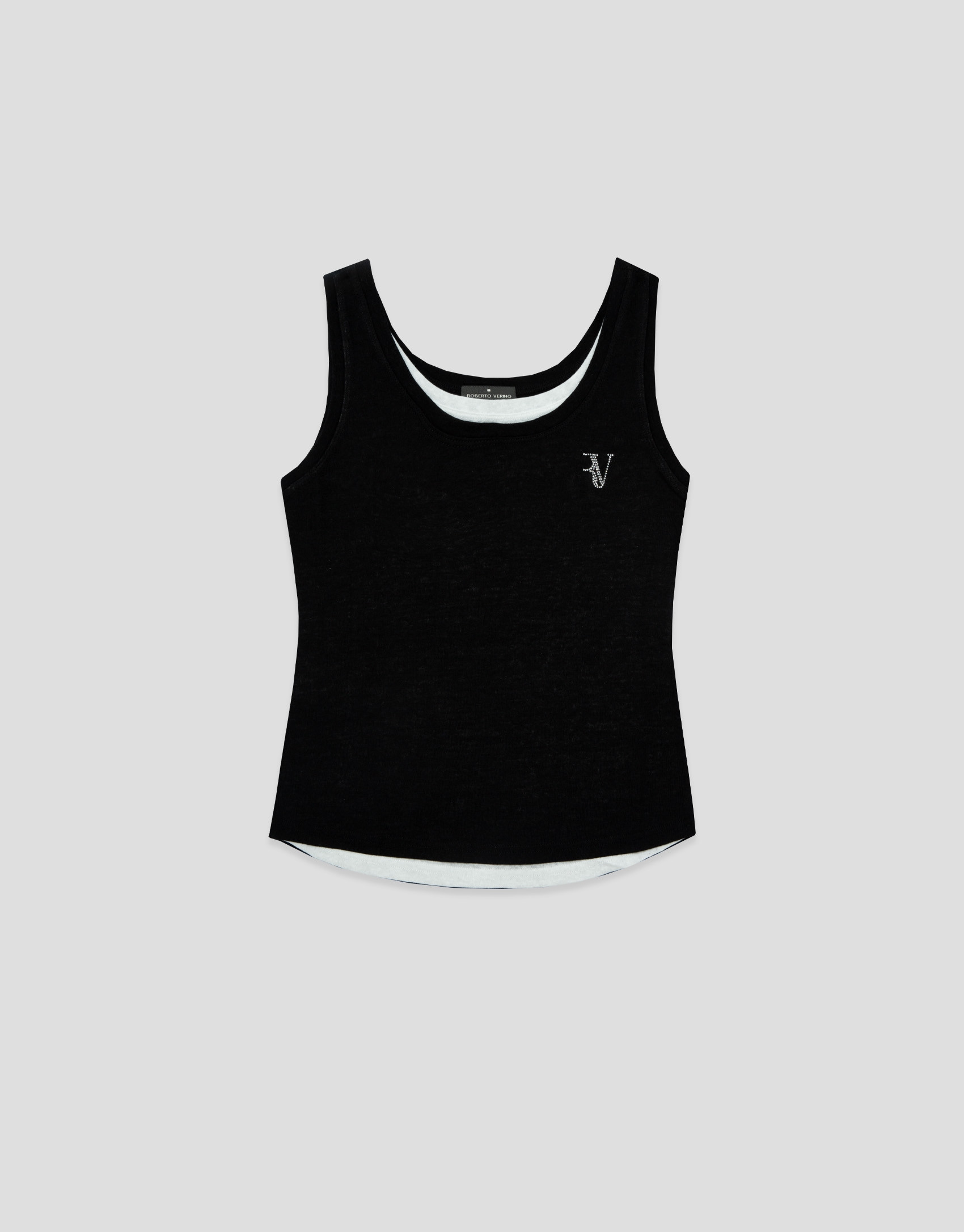 Black and white tank top - Woman - SS2026 | Roberto Verino