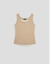 Tank top cámel y beige - Mujer - PV2026 | Roberto Verino