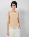 Tank top cámel y beige - Mujer - PV2026 | Roberto Verino