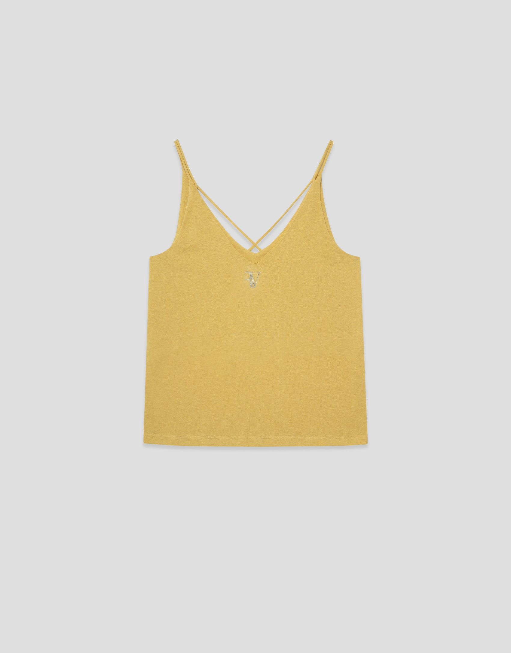 Yellow double strap T-shirt - Woman - SS2026 | Roberto Verino